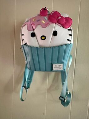 Loungfly Sanrio Hello Kitty Cupcake Mini Backpack - Pink & Aqua
